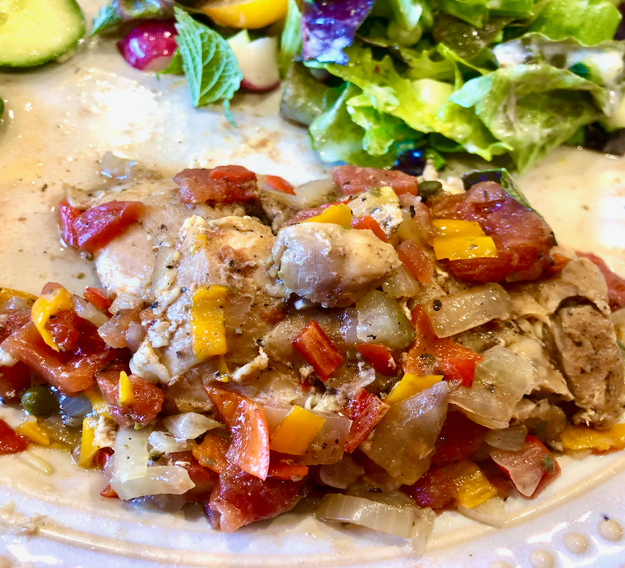 Herbie Slow Cooker Chicken with Tomatoes, Peppers, and Capers
