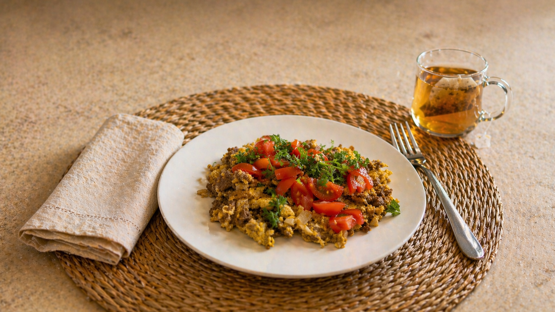 Persian Rose Beef and Egg Skillet