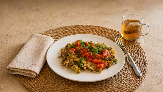 Persian Rose Beef and Egg Skillet