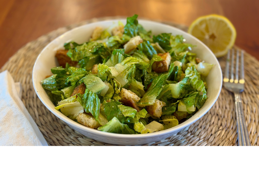 Gluten-Free Dairy-Free Caesar Salad with Sourdough Croutons